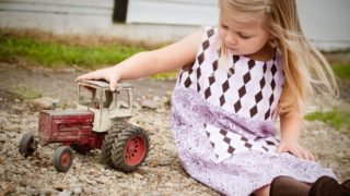 zemědělství, dítě, traktor