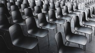 židle, posluchárna, prázdné, prázdno